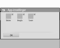 Eksterne enheter 41 Støttede applikasjoner Trykk på ;-knappen, og velg skjermknappen Apps for å åpne den respektive menyen.