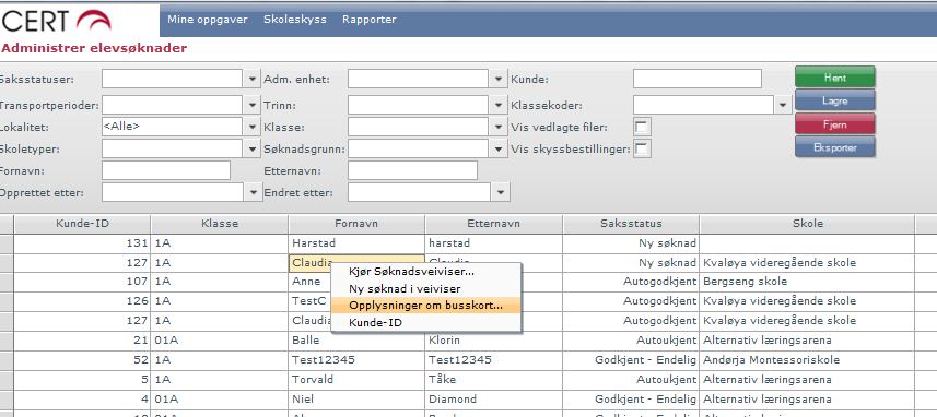 6.1 Registrere tap av eller feil på skolekort Alle henvendelser om tap/feil på skolekort meldes til skoleskyss@tromsfylke.no.