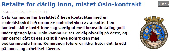 Mistet kontrakt http://www.nyheter.