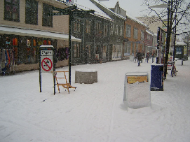 o Snødeponi tradisjonelt på fortau, ve