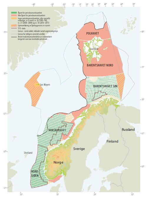 Petroleumsressursene på Norsk kontinentalsokkel 2011 Uåpnede områder det meste er nord Direktør i OD Bente