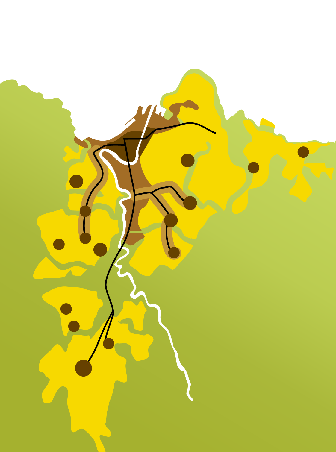 Trondheims mål er en bærekraftig by der det er lett å leve miljøvennlig Hovedgrep i kommuneplanens arealdel 2012-2024: Rett virksomhet på rett sted Fortetting med kvalitet Blå/grønne strukturer
