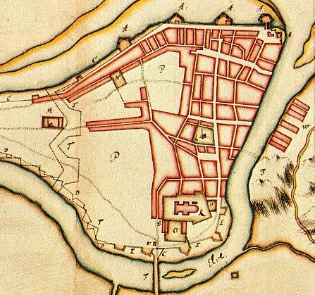 Utgangspunktet vårt en 1000 år gammel by Kart som viser Trondheim rett før brannen i 1681.