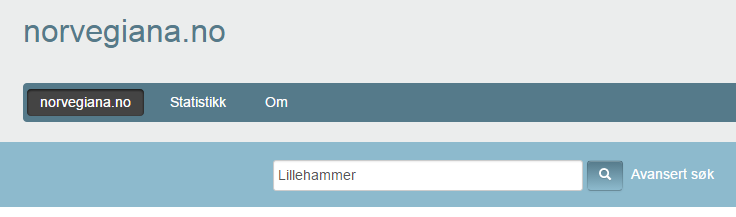 Et forsøk på et søk i Norvegiana.