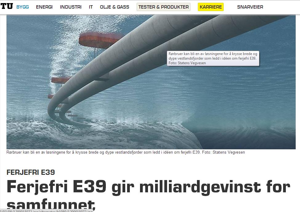 E39 faglig uenighet Teknisk Ukeblad april