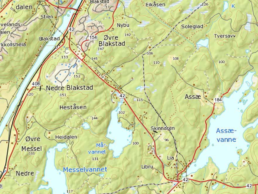 OVERSIKTSKART Froland Eksisterende rundkjøring