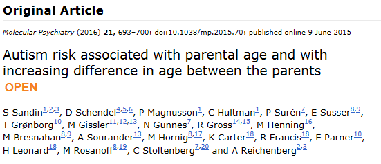 Foreldrenes alder Multinasjonal studie Økt risiko hos tenåringsmødre Økt risiko der foreldrene har veldig ulik alder (høyest risiko når far 10