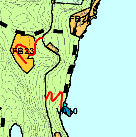 Austadhalvøya-plan Nye områder: FB70 Indre Eikeland: Området har kommet inn etter forrige ettersyn og er ikke konsekvensutredet.
