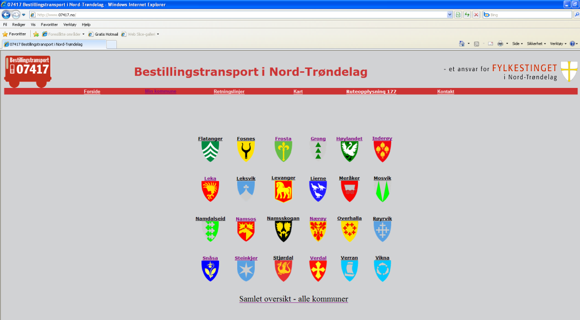 På www.07417.no er informasjon om bestillingstransport i Nord-Trøndelag lagt ut.