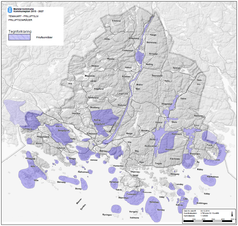 Temakart - Statlig sikrede og andre viktige friluftsområder Kartet viser Viktige og svært viktige regionale friluftsområder (kilde: Regional plan for idrett, friluftsliv og