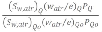 w-verdi i luft for protoner (w air ) p = 34,2