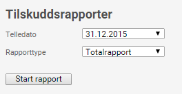 Tilskuddsrapporter Legg inn aktuell telledato og velg rapporttype før du klikker på Start rapport.