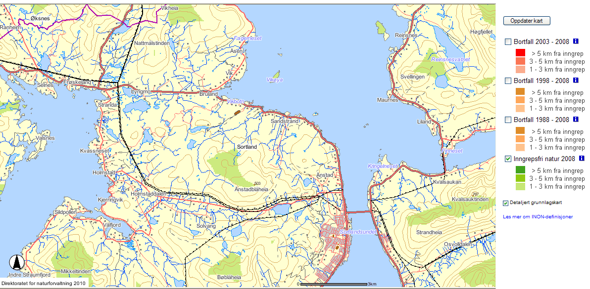 I beskrivelsen av landskapsregion Lofoten og Vesterålen omtales Vesterålens landskapskarakter på følgende måte (Puschmann 2005): Ytre deler av Vesterålen kan nok til forveksling ligne Lofoten på