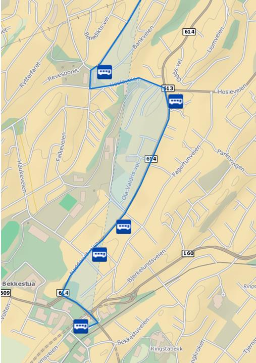 Optimal holdeplassavstand Resultatet er at de to gjenværende holdeplassene nå ligger nærmest rett ved siden av hverandre, i 200-300 meters avstand Lærdom: Ved oppgradering og flytting av holdeplasser