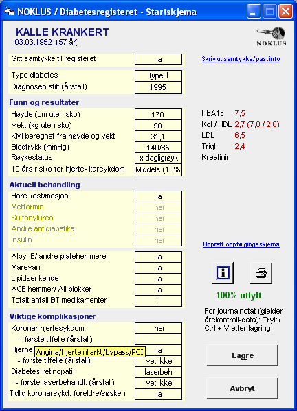 Norsk diabetesregister for voksne (NOKLUS) - - et