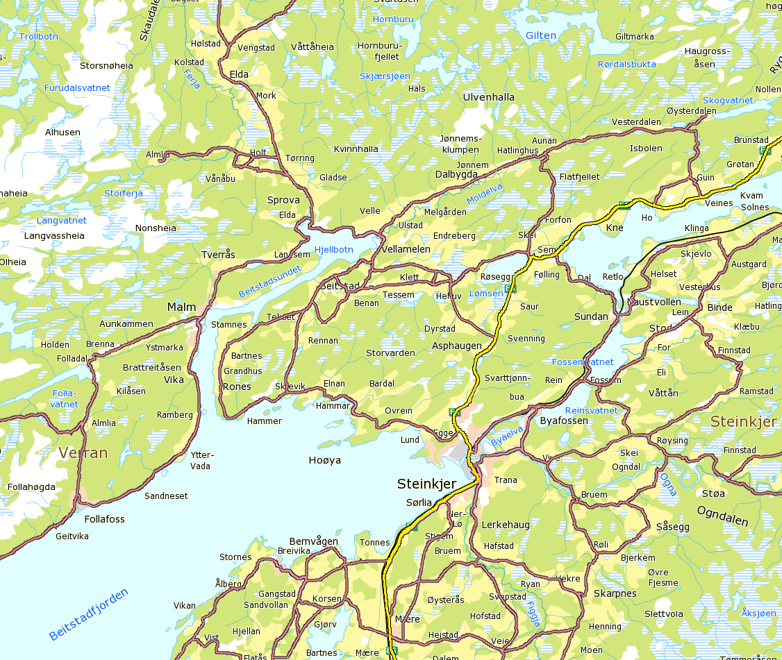 Kommunedelplan E6 Selli Asp Konsekvensutredning og planbeskrivelse 5 Beskrivelse av tiltaket 5.1 Prosjektavgrensning Prosjektområdet ligger like nord for Steinkjer.