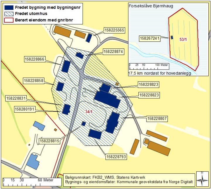 Forskrift om fredning av statens kulturhistoriske eiendommer BIOFORSK ØST, LØKEN Kommune: 544/Øystre Slidre Gnr/bnr: 53/1 34/1 AskeladdenID: 161013 Referanse til landsverneplan: Omfang fredning