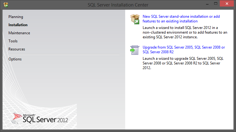 24 Installasjonen er på engelsk da det pr dags dato ikke er kommet en norsk versjon av Microsoft SQL server 2012.