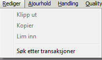 Ajourhold registre 99 Her gir du tilgang til funksjon Søk etter transaksjoner.