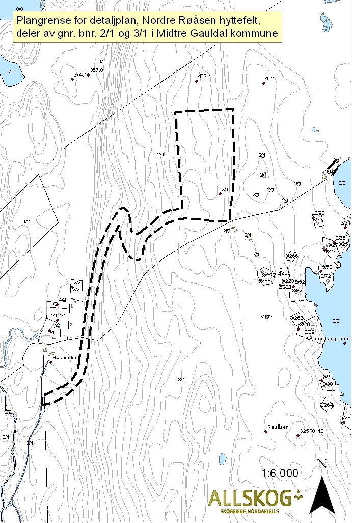 Detaljregulering for Nordre Raudåsen Grunneierne av gnr. 2 bnr. 1 har bedt om at deres planer om hyttefelt med ca.