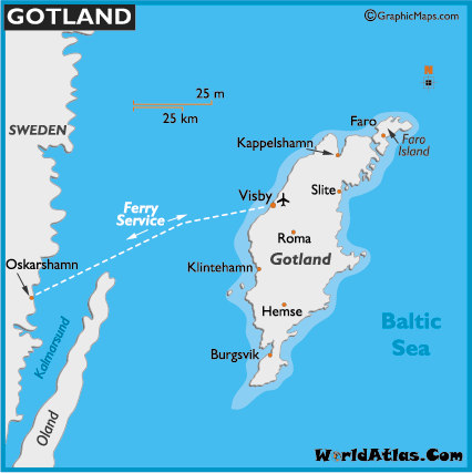 SOMMERTUR TIL GOTLAND Gotland er en vakker øy, rik på natur og historie. Øya ligger like utenfor den svenske østkysten, rik på inntrykk av natur, kultur historie og folkeliv.