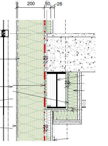 Yttervegg Kuldebroberegning HENT AS Kuldebronotat Yttervegg Spesifikk kuldebro Element Løpemeter m Ѱ W/mK Kuldebro W/K v YV 12. etasje / innvendig dekke lang og gavlside 29 0,016 0,472 v YV 12.