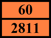 Fareklasse : 60 Oransjefargede skilt : Tunnelbegrensingskode (ADR) : D/E - Sjøfart Emballeringsinstrukser (IMDG) : P002 MFAG-nr : 154 - Luftfart PCA unntatte mengder (IATA) : E4 PCA begrensede