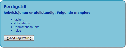 10 VEDLEGG 1: Generelt om feltvalidering Dersom det legges inn feil dataformat i de ulike feltene, vil en feilmelding med rosa bakgrunn vises i toppen av