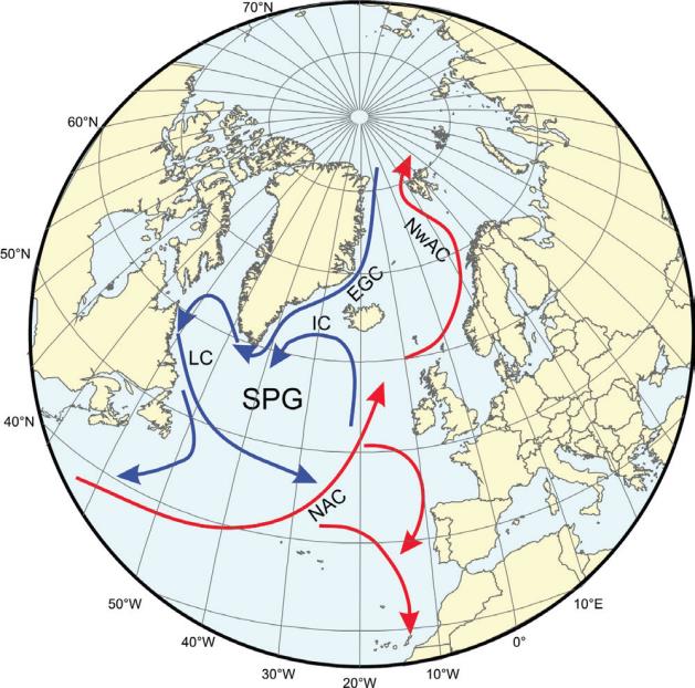 Om lag 8 Sverdrup Atlantisk vann strømmer nord langs den Norske sokkelen.