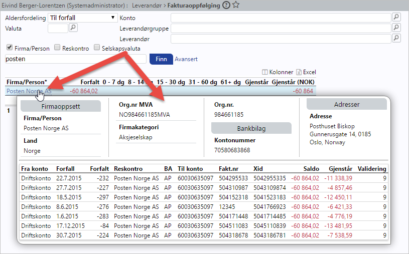 Generelt Forhåndsvisning (preview) Ny mouseover-funksjonalitet for forhåndsvisning av underliggende detaljer, slik at man unngår drilldown.