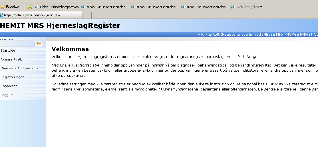 Hva registrerer et kvalitetsregister? - Hva registrerer Norsk hjerneslagregister?