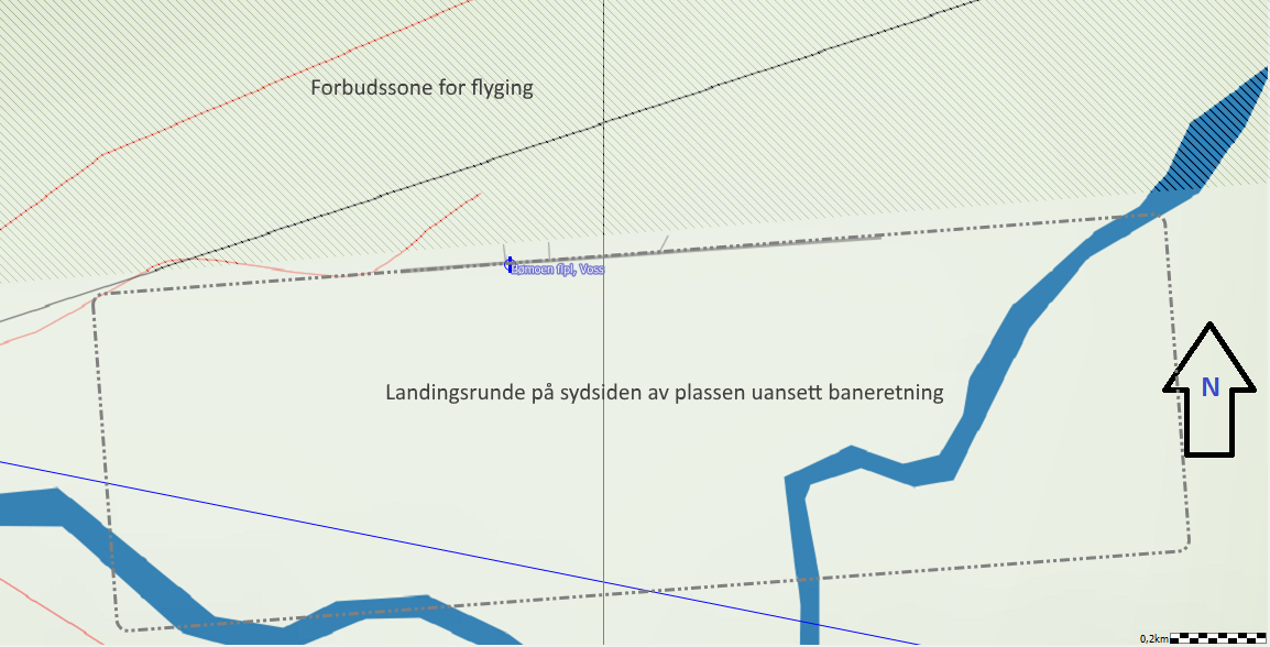 Prosedyre for direktelanding Dersom mållinjen passeres over minimum høyde vil ikke direkte landing være aktuelt. Dersom man er lavt og allikevel må lande rett inn må dette varsles tydelig på radio.