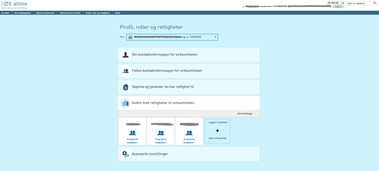 En vil nå få beskjed om at rettigheter er fjernet. Trykk så «Ferdig». I tillegg vil det sendes en mail til personen som har fått sin rettighte fjernet fra virksomheten/bedriften.