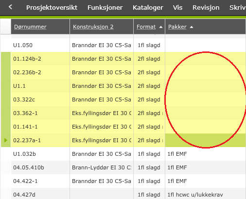 Du får da opp et vindu med de pakkene som er lagt inn i prosjektet. Innholdet i hver enkelt pakke vises i høyre del av vinduet. Merk av ønsket pakke og klikk.