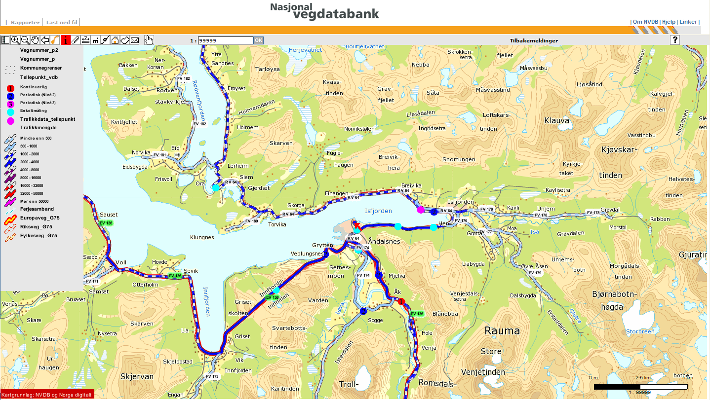 Åndalsnes utviklingsstrategier og konsekvenser Side 54 Tabellen nedenfor viser gjennomsnittlig reiseavstand til Åndalsnes for bosatte i analyseområdet.