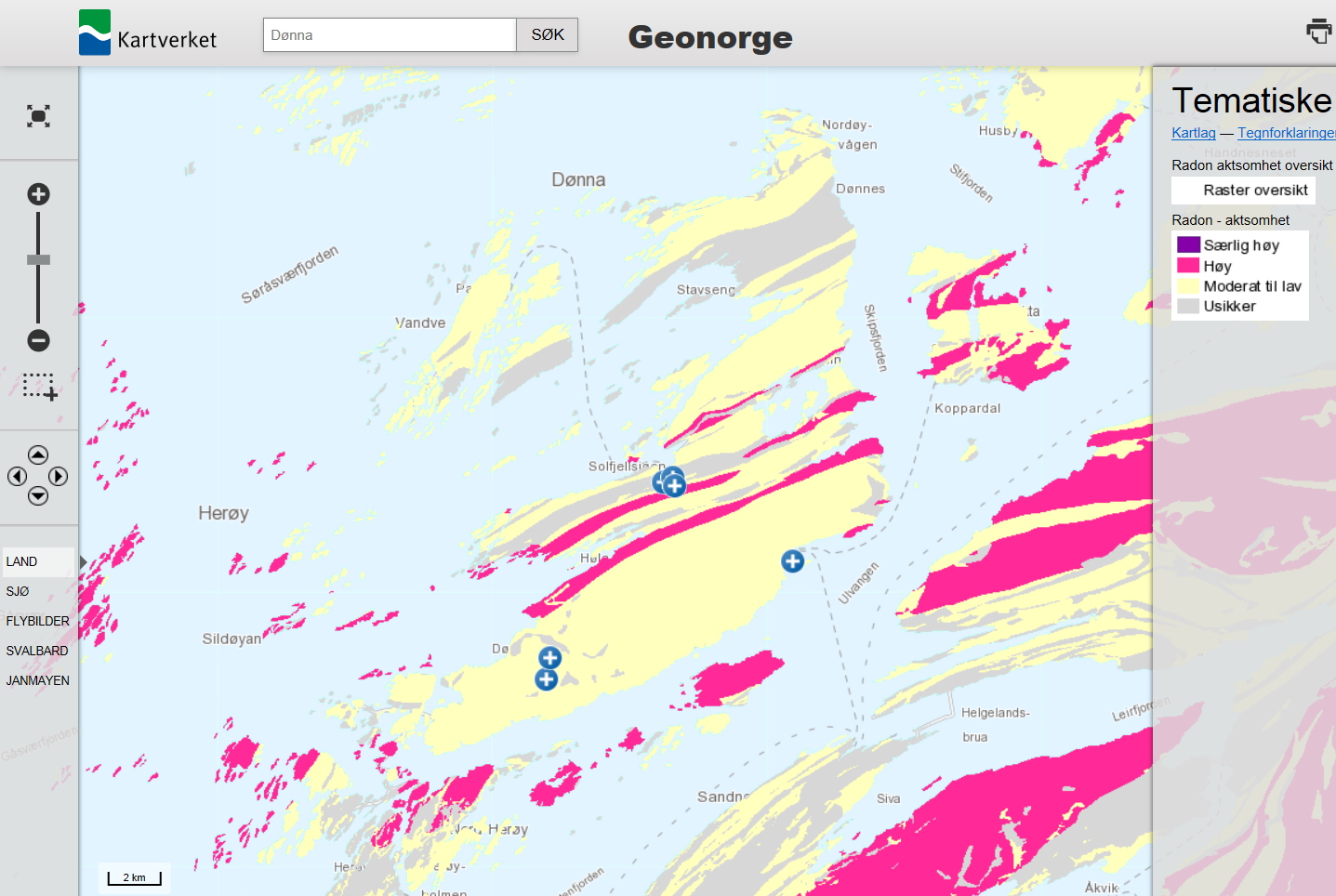 Aktsomhetskart for radon Kilde: Norges Geologiske undersøkelse, aktsomhetskart for radon, nedlastet 01.09.15 www.ngu.