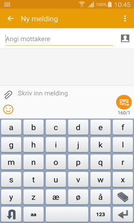 5.1.3 Meldinger Meldinger er den innbyggde appen for å sende og motta SMS og MMS.