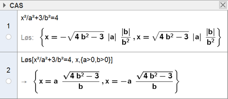 Tangent Vendepunkter Polynomdivisjon Tangent[<x-verdi>, <Funksjon>] for å bestemme likningen for tangenten til grafen for en gitt x-verdi.