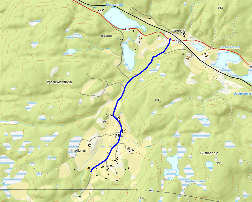 3.1 Øvre Flottorp. Utbedring og sikring med autovern. Veien starter ved avkjørsel fra fv 42 og strekker seg opp til Øvre flottorp.