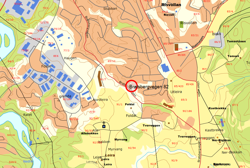 Saksframlegg Detaljregulering av Bratsbergvegen 82, del av gnr/bnr. 90/9, m.fl, offentlig ettersyn Arkivsaksnr.