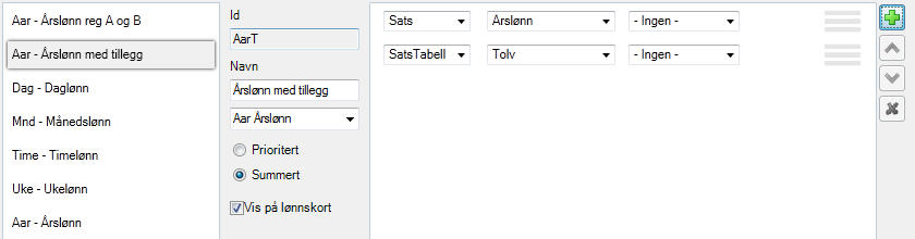 Satser fra Satstabell definisjon sats Det er nå mulighet for å definere satser i en ny satstabell med mulighet for tidsstyring og avhengighet av verdier i felt fra person eller ansattforholdet.