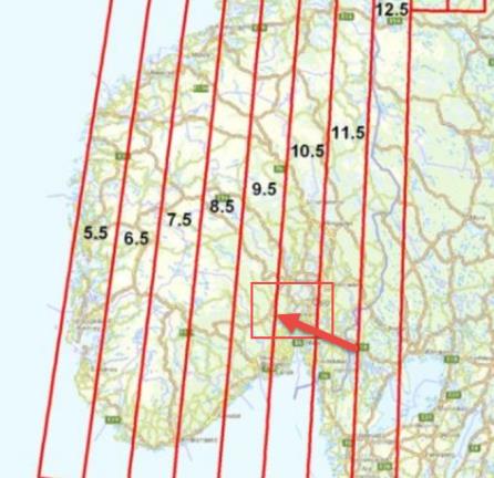 Med et kjapt søk på NTM soner finner vi ut at Hokksund ligger midt på linja mellom NTM 9 og 10.