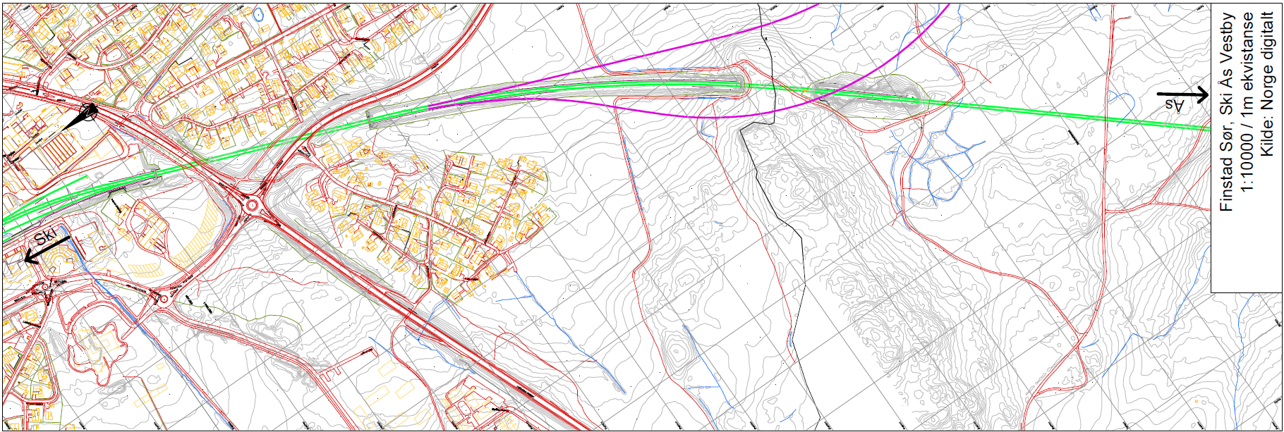 3.1 Alternativ 1 Finstad Sør Området ligger rett syd for Ski og er i kommuneplanen regulert til jord- og skogbruk.