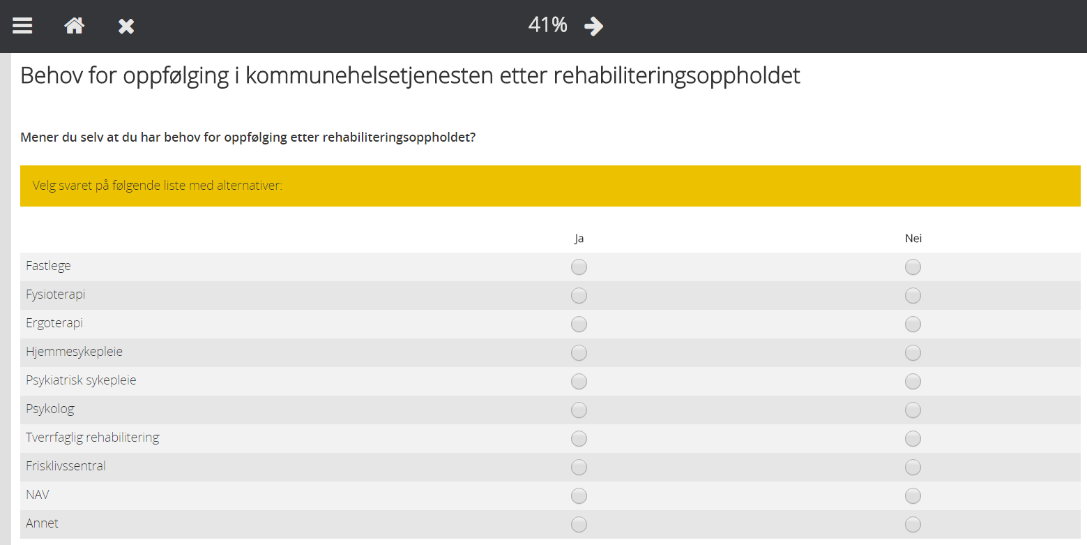 Oppfølging fra