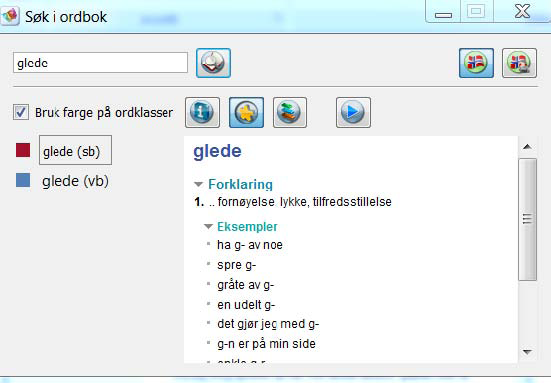 Du kan folde ut flere betydninger og eksempler selv. Bøyning Her vises ordets bøyning. Som standard vises de vanligste bøyningsformene.
