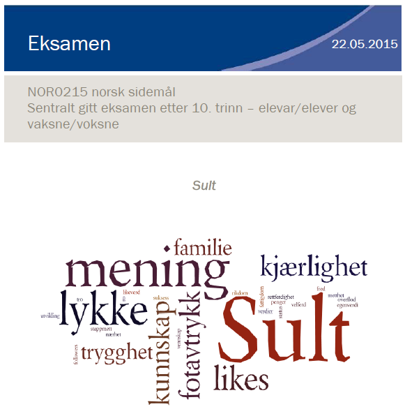 Skriftlig eksamen i norsk 2015 Noen viktige spørsmål: Fikk elevene anledning til å vise fram sin norskfaglige kompetanse?