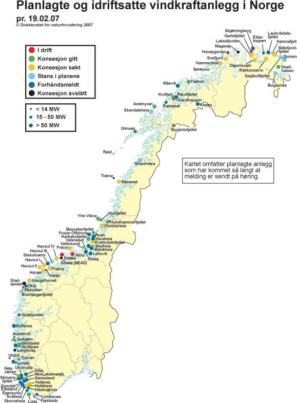 I drift: 325 MW Konsesjon