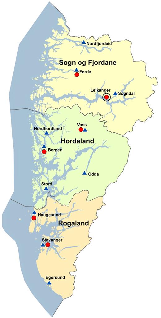 Hordaland Organisering av Region vest