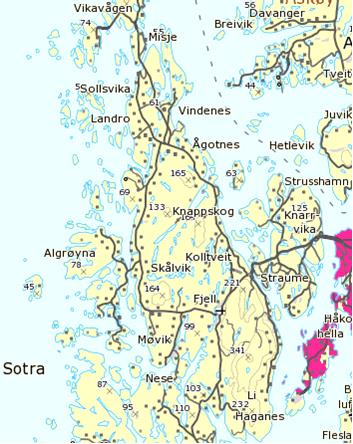 Radonkart frå Statens strålevern (juni 2015) [2] viser at store delar av Fjell, Sund og Øygarden er merka som område med moderat til låg førekomst av radon.