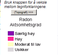 Kartet viser ikkje lokale variasjonar, og seier ingenting om kva bustader som har radonproblem (http://geo.ngu.no/kart/radon/).